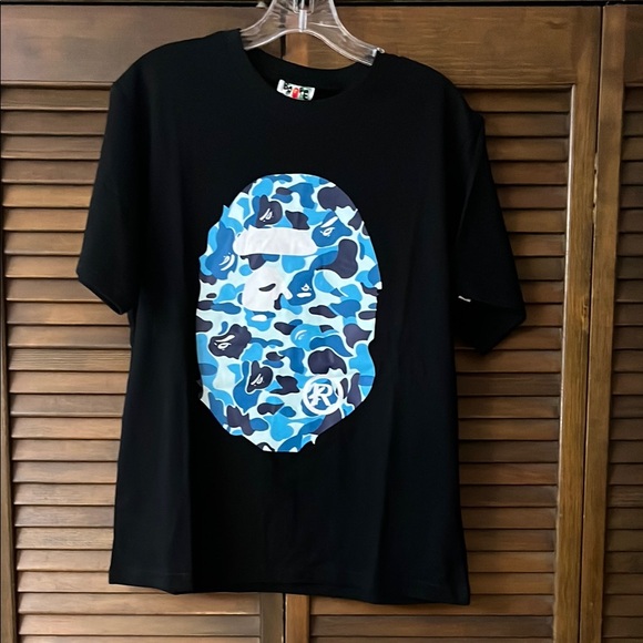Bape A Bathing Ape Men's Black Graphic T-Shirt - Picture 1 of 5